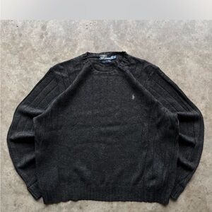 Ralph Lauren Black Crewneck Sweater Classic Knit
